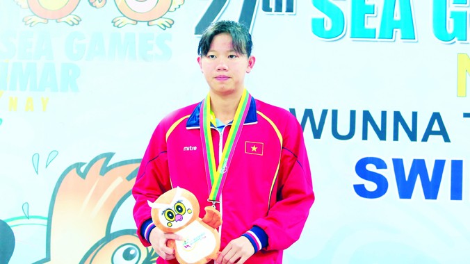 Sau khi chinh phục đấu trường SEA Games một năm trước, Ánh Viên tiếp tục tỏa sáng rực rỡ tại Olympic trẻ đang diễn ra tại Nam Ninh, Trung Quốc. ảnh: VSI 