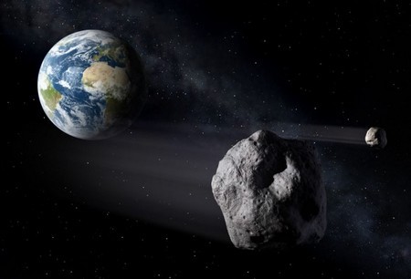 Hình ảnh mô phỏng tiểu hành tinh bay qua trái đất
