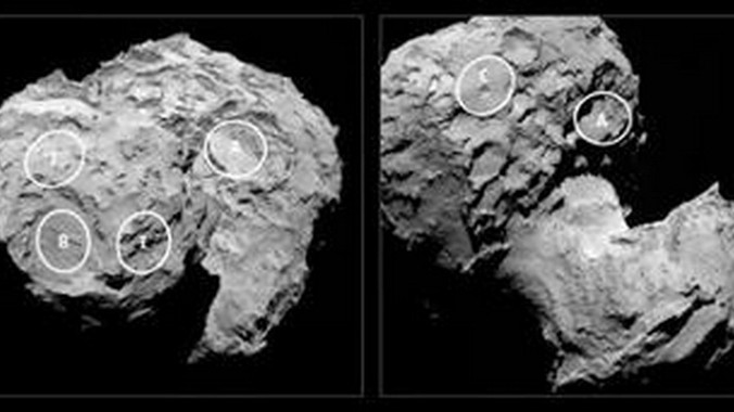 Hé lộ điểm hạ cánh của tàu vũ trụ Rosetta trên sao chổi