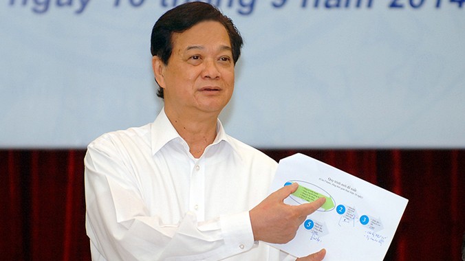 Thủ tướng Nguyễn Tấn Dũng yêu cầu giảm 50% thời gian thực hiện thủ tục hành trình về thành lập, giải thể doanh nghiệp. ảnh: Đoàn Bắc