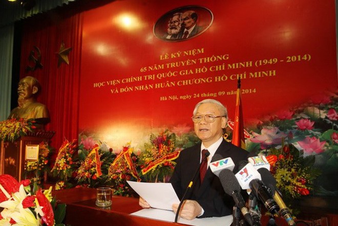 Tổng Bí thư Nguyễn Phú Trọng phát biểu tại buổi lễ. Ảnh: TTXVN
