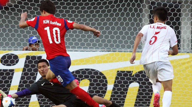 U19 Hàn Quốc quá mạnh so với U19 Việt Nam. Ảnh: VSI 