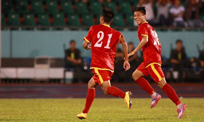 Các cầu thủ Việt Nam đã có một khởi đầu như mơ ở cuộc tiếp đón SV Hàn Quốc. Ảnh: Zing