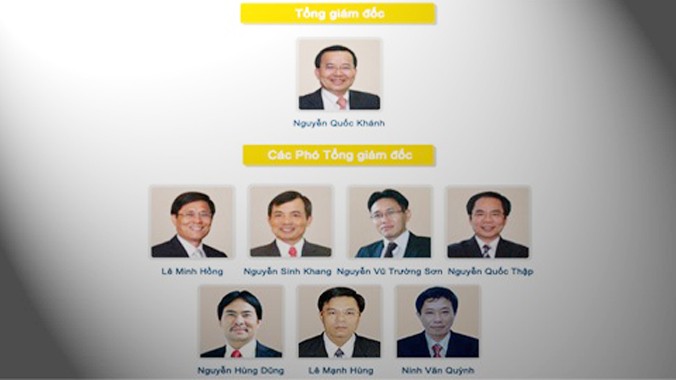 Hình ảnh ban tổng giám đốc Petro Vietnam. Ông Nguyễn Quốc Khánh ở hàng trên cùng.