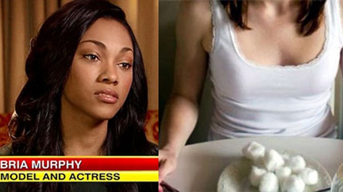 Người mẫu Bria Murphy (trái) chia sẻ phương pháp giảm cân ăn bông gòn trên Good Morning America.
