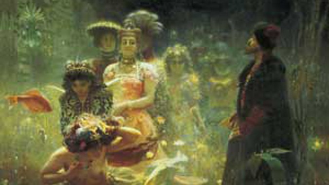 Người cá trong bức "Sadko trong Vương quốc dưới nước" của họa sĩ Nga Ilya Repin (1844 - 1930).