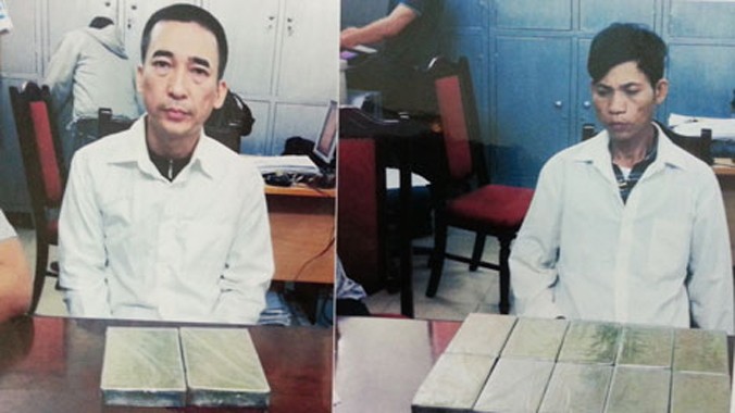 Trịnh Văn Dũng và Nguyễn Duy Ngưu bị bắt giữ cùng tang vật.