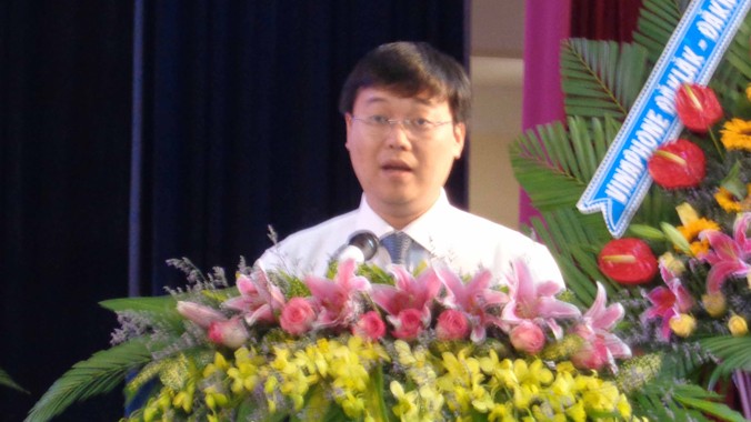 Anh Lê Quốc Phong, Bí thư Trung ương Đoàn, Chủ tịch Hội sinh viên Việt Nam phát biểu tại đại hội.