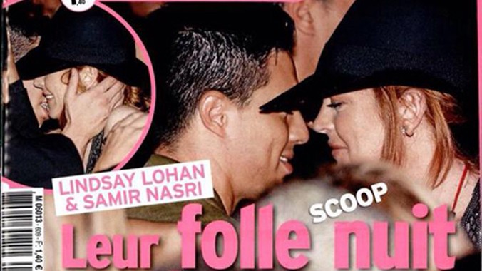 Hình ảnh Nasri và Lindsay Lohan tình tứ trên bìa tạp chí Public.