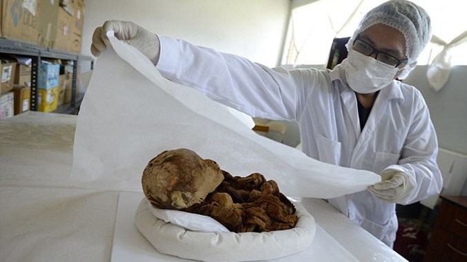 Xác ướp trẻ sơ sinh được phát hiện ở Peru.