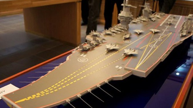 Mô hình mô phỏng được cho là thiết kế siêu tàu sân bay mới của Nga.