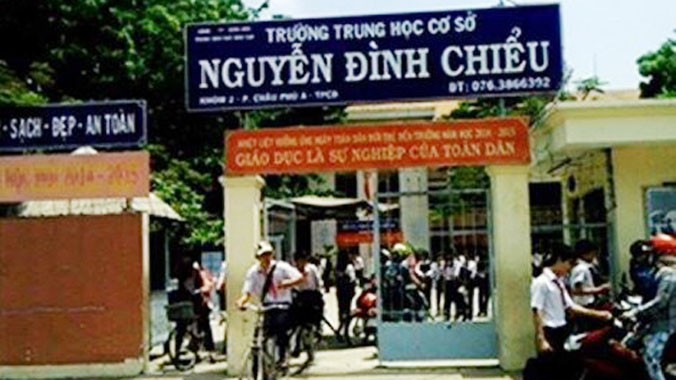Trường THCS Nguyễn Đình Chiểu. Ảnh:Cửu Long/VnExpress.