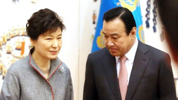 Tổng thống Park Geun-hye tại lễ bổ nhiệm Thủ tướng Lee Wan-koo.