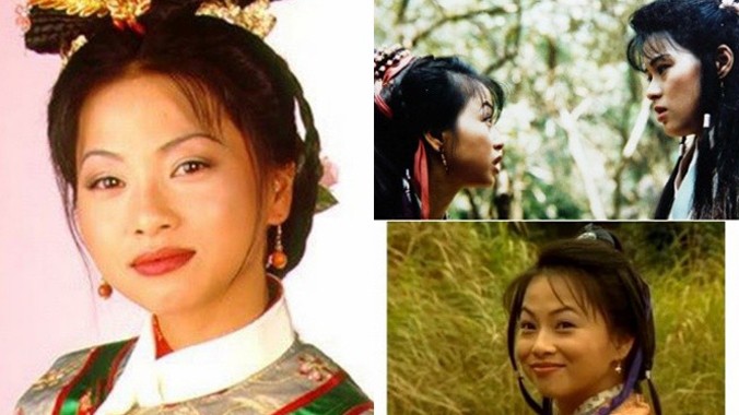 Lưu Ngọc Thúy vai Kiến Ninh công chúa (trái) phim Lộc đỉnh ký và vai A Tử trong Thiên long bát bộ.