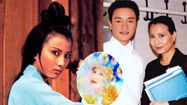 Vu Phong trong vai nữ hiệp Tôn Nhị Nương (trái) và ảnh chụp cùng cố tài tử Trương Quốc Vinh.