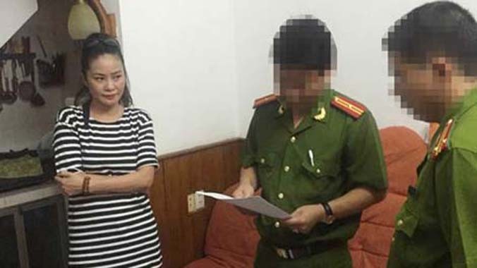 Trần Thị Hương Giang lúc bị bắt.