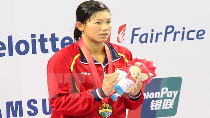 Kình ngư Ánh Viên giành 8 huy chương vàng tại SEA Games 28. Ảnh: Quốc Khánh/TTXVN.