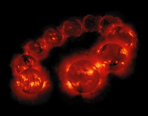 Hoạt động của Mặt Trời giữa tháng 8 năm 1991 và tháng 9 năm 2001. Ảnh: NASA.