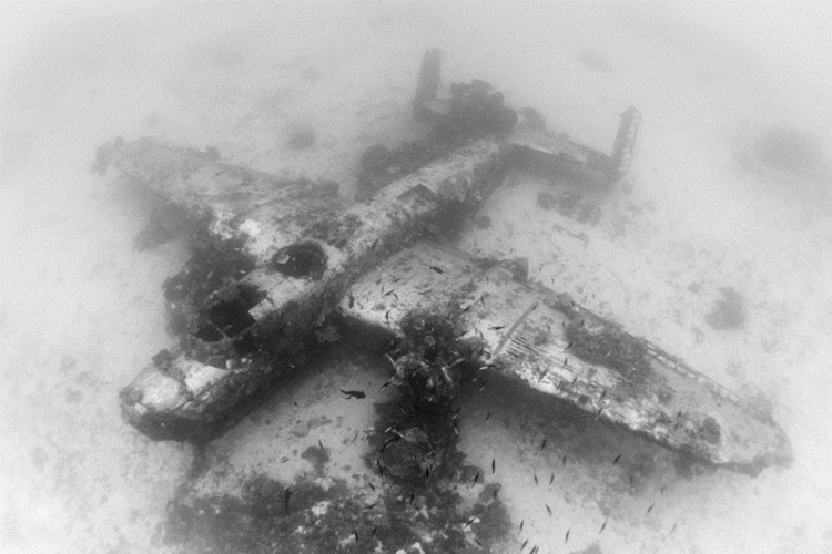 Nhiếp ảnh gia người Mỹ Brandi Mueller đã ghi lại bộ ảnh về nghĩa địa máy bay dưới đáy biển gần quần đảo Marshall ở Thái Bình Dương.