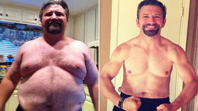 Casey Walker trước và sau khi giảm cân. Ảnh: Mirror.