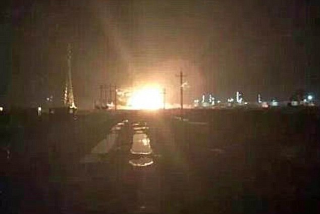 Hình ảnh về vụ nổ được đài phát thanh quốc gia Trung Quốc đăng tải trên mạng xã hội. Ảnh: DM.