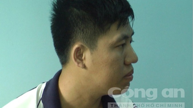 Đối tượng Huỳnh Anh Phú tại cơ quan điều tra.