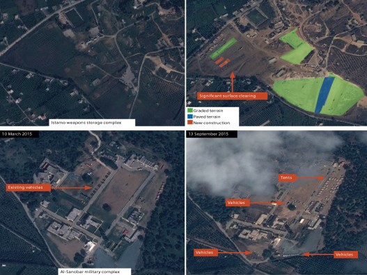 Những hình ảnh vệ tinh mới nhất của cơ quan cung cấp tình báo quốc phòng IHS Jane’s đã cho thấy các hoạt động tăng cường quân sự của Nga tại Syria. Nguồn: Wall Street Journal.