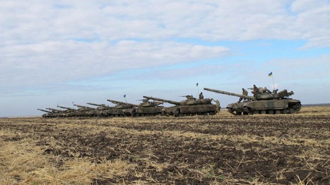 Ít nhất một đại đội xe tăng T-64BV đã tham dự cuộc tập trận của Quân đội Ukraine.