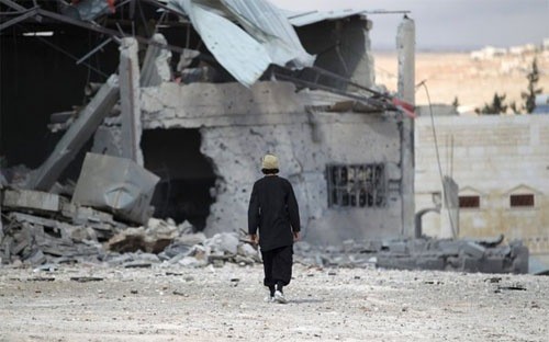Thị trấn Babila của Syria bị cho là dính bom không kích của Nga hôm thứ Tư tuần này - Ảnh: Reuters/NYT.