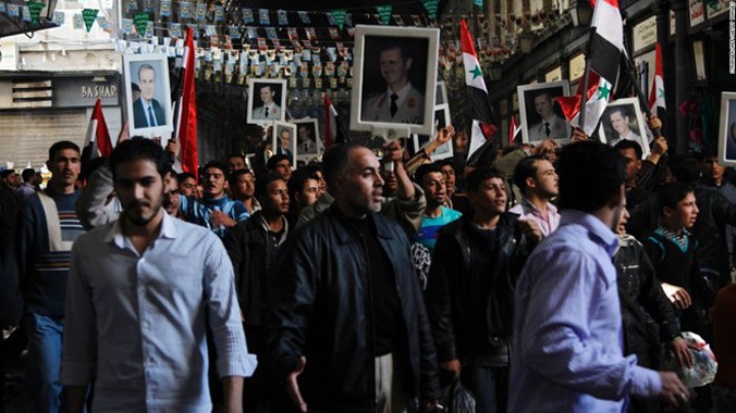 Một cuộc biểu tình tại Syria vào năm 2011. Ảnh: Getty.