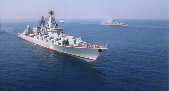Các chiến hạm của Nga ở biển Địa Trung Hải. Ảnh: Sputnik.