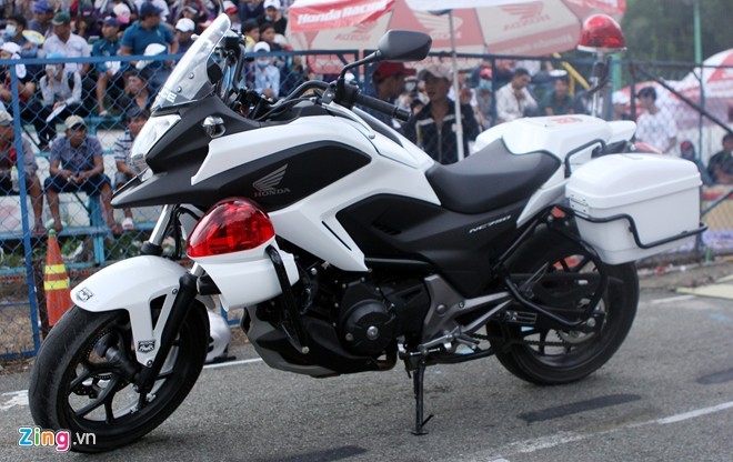 Chiếc Honda NC750 Police dựa trên nền tảng của mẫu NC750X được bắt gặp tại cuộc đua môtô vừa diễn ra ở Bình Dương.