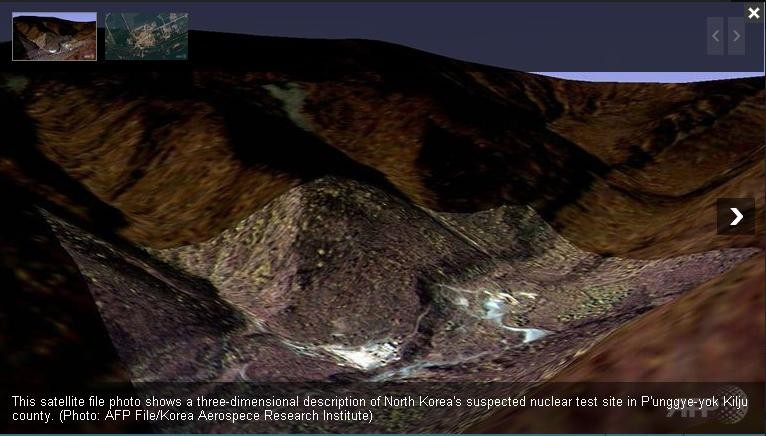 Hình ảnh chụp từ vệ tinh cho thấy khu vực Triều Tiên đang xây hầm ngầm. Ảnh: AFP.