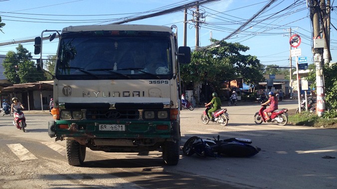 Hiện trường vụ tai nạn.