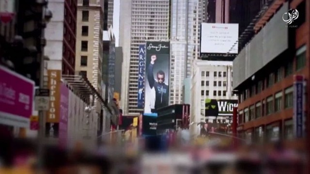 Hình ảnh thành phố New York trong video tuyên truyền của IS. Ảnh chụp màn hình.