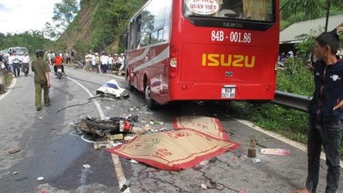 Hiện trường một vụ tai nạn giao thông.