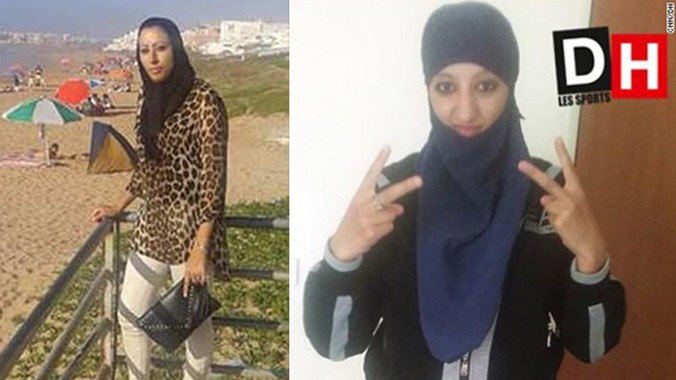 Nabila Bakkatha (trái) bị nhầm với Hasna Ait Boulahcen. Ảnh: CNN.