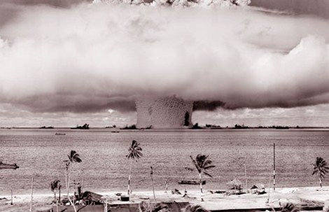 Khu thử nghiệm hạt nhân trên đảo Bikini.