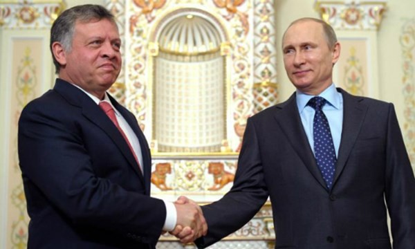 Quốc vương Abdullah đệ Nhị của Jordan trong một cuộc gặp Tổng thống Nga Vladimir Putin.