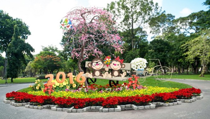 Phối cảnh khu vực trung tâm Hội hoa xuân công viên Tao Đàn. Ảnh: Ban tổ chức.