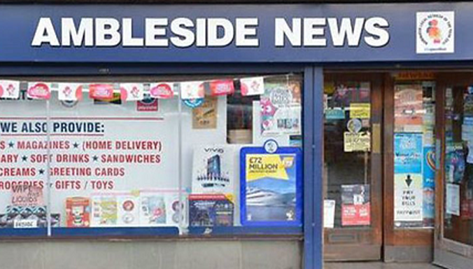 Cửa hàng báo Ambleside ở Anh. Ảnh: BBC.