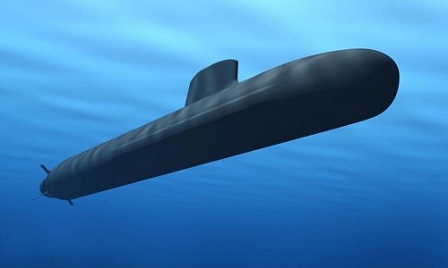 Mô hình tàu ngầm tấn công hạt nhân lớp Barracuda. Ảnh: Mer et Marine.