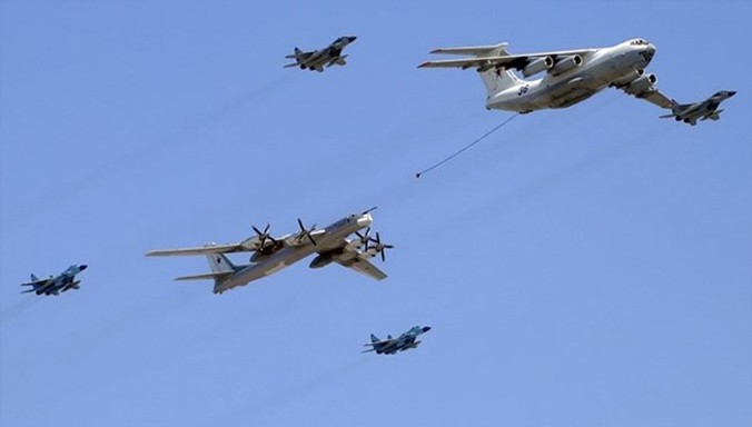 Máy bay Nga tham gia không kích phiến quân tại Syria. Nguồn: en.alalam.ir.