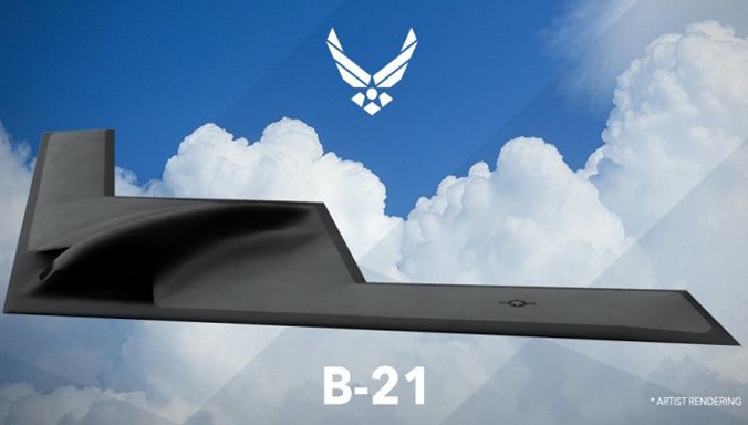 B-21 có hình dạng khá tương đồng mẫu máy bay ném bom tàng hình B-2. Ảnh: Airforce.