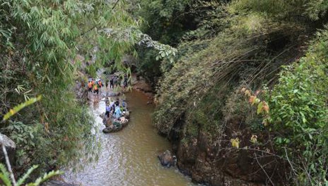 Hiện trường vụ việc tại khu vực thác số 4, thuộc Khu du lịch thác Datanla. Ành: Nguyễn Dũng - TTXVN.