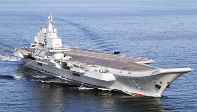 Tàu sân bay Liêu Ninh của hải quân Trung Quốc. Ảnh: PA.