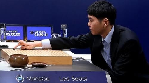  Lee Se-dol thi đấu với chương trình AlphaGo. Ảnh: Google.