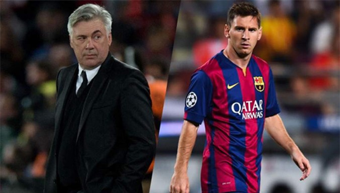 Messi từng lập hat-trick vào lưới Real dưới thời Ancelotti.