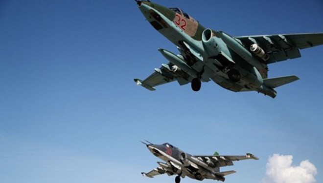 Máy bay ném bom chiến thuật Su-25 của Nga tác chiến ở Syria.