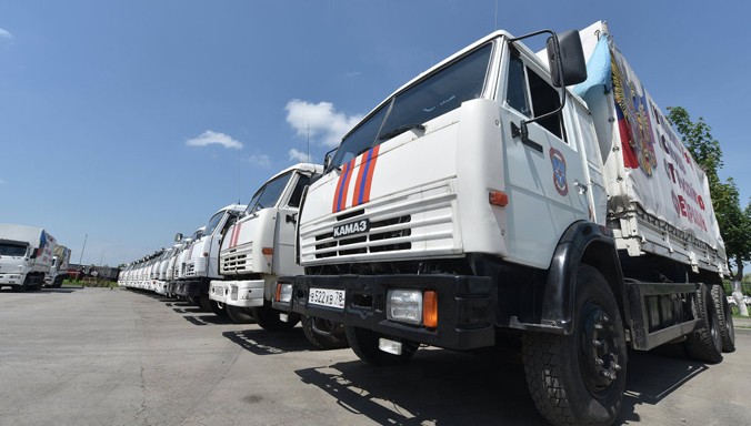Đoàn viện trợ nhân đạo cho miền Đông Nam Ukraine khởi hành từ vùng Rostov.